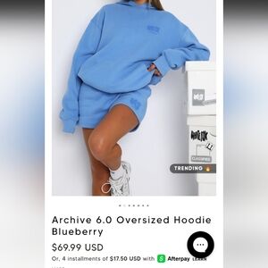 White Fox Archive 6.0 Oversized Hoodie Blueberry